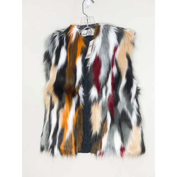 Anthropologie Vivid Faux Fur Vest NEW - Picture 5 of 7